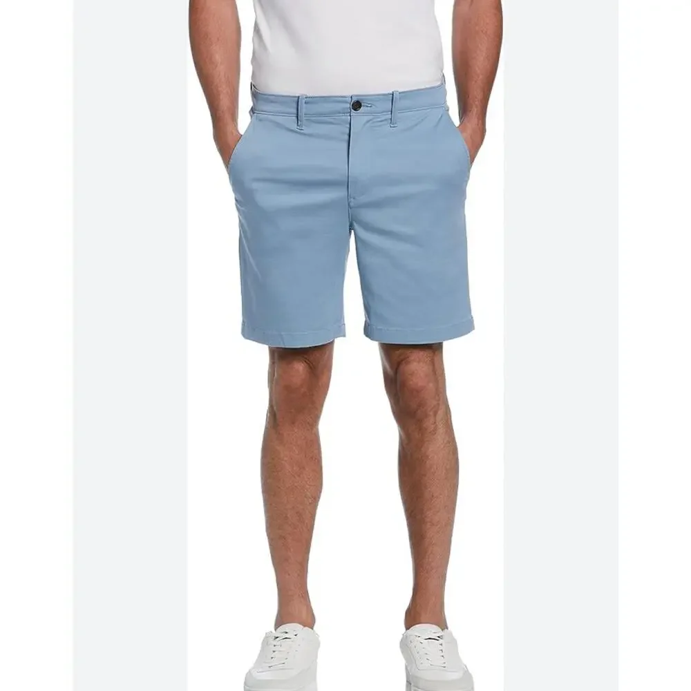 Original Penguin Men's Light Blue Slim Fit Micro Twill 8" Inseam 38" Waist NWT